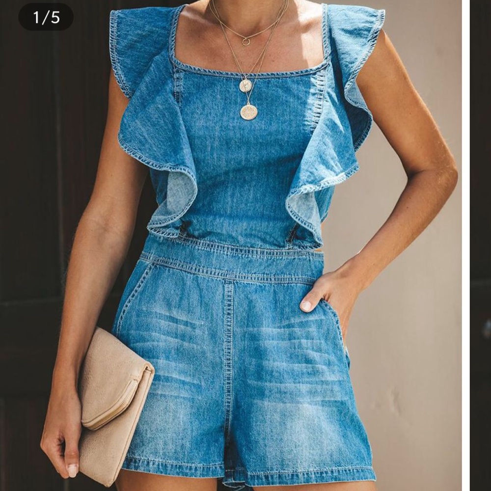 NWT denim romper, size small